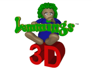 3D Lemmings title screen for Playstation